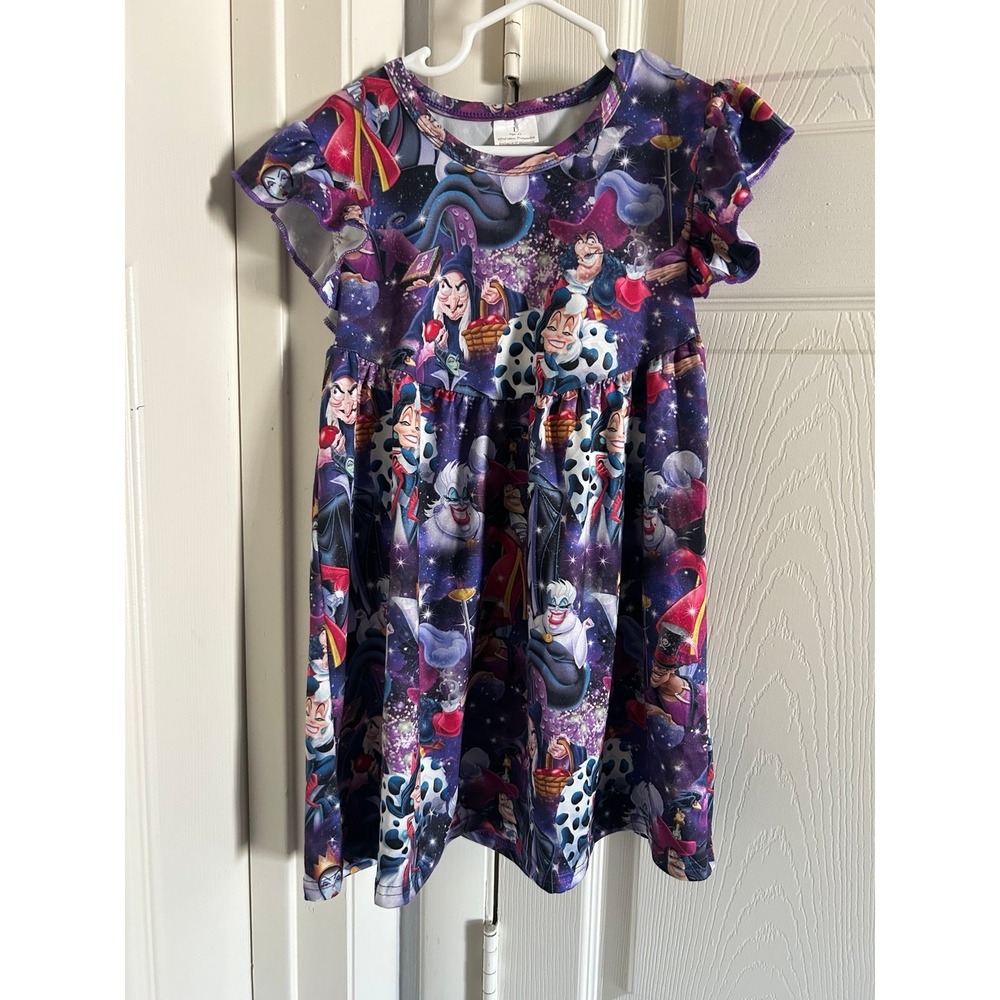 Girls Disney Villain Dress Cruella Ursula Maleficent Captain Hook Size 4T
